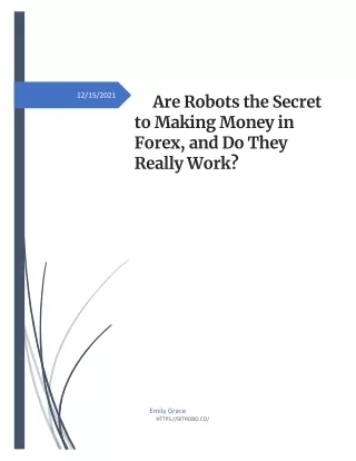Are Robots the Secret to Making Money in Forex, and Do They Really Work