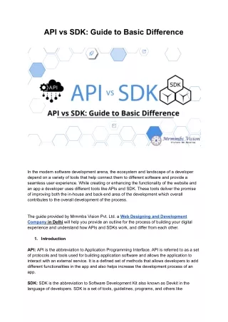api vs sdk guide to basic difference