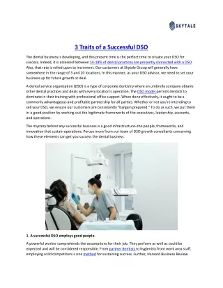 3 traits of a successful dso the dental business