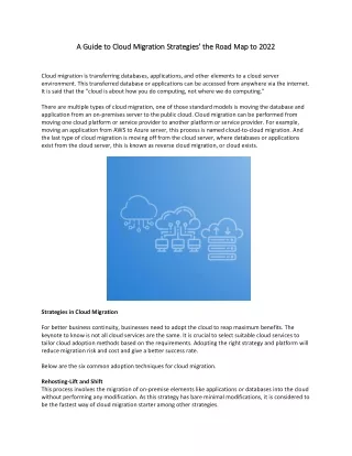 a guide to cloud m a guide to cloud migration