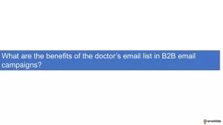 What are the benefits of the doctor’s email list in B2B email campaigns