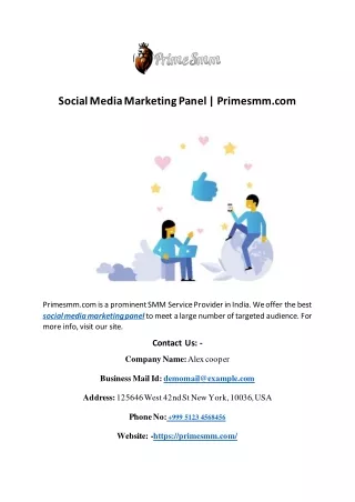 social media marketing panel primesmm com