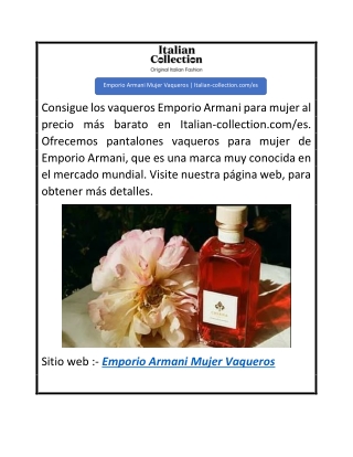 Emporio Armani Mujer Vaqueros  Italian-collection.com es