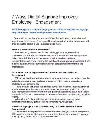 7 ways digital signage improves employee