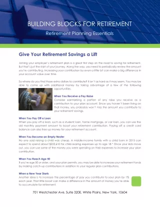 Give Your Retirement Savings a Lift