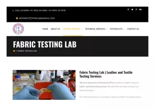 Textile Testing Lab in Delhi - Quality Evaluation and Testing Services