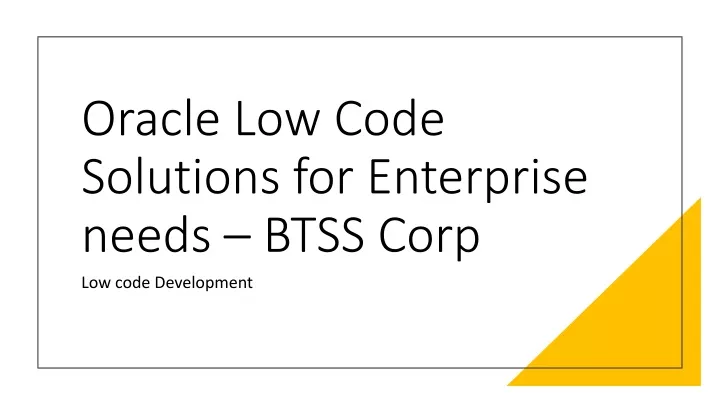 oracle low code solutions for enterprise needs