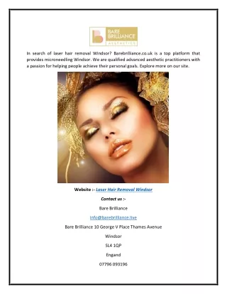 Laser Hair Removal Windsor | Barebrilliance.co.uk
