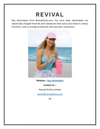 Buy Electrolytes | Revivalshots.com