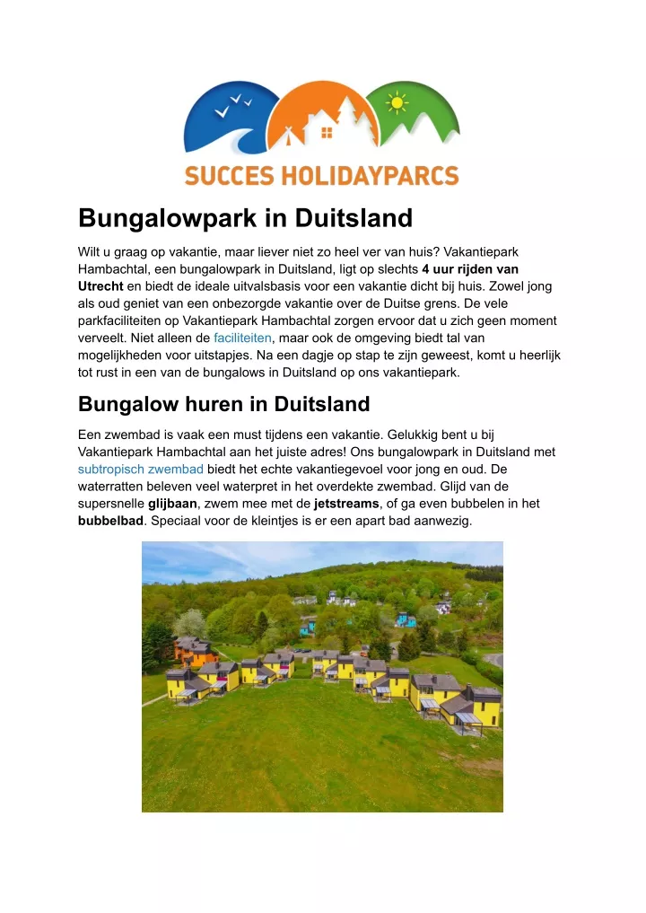 bungalowpark in duitsland