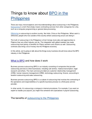 things to know about bpo in the philippines