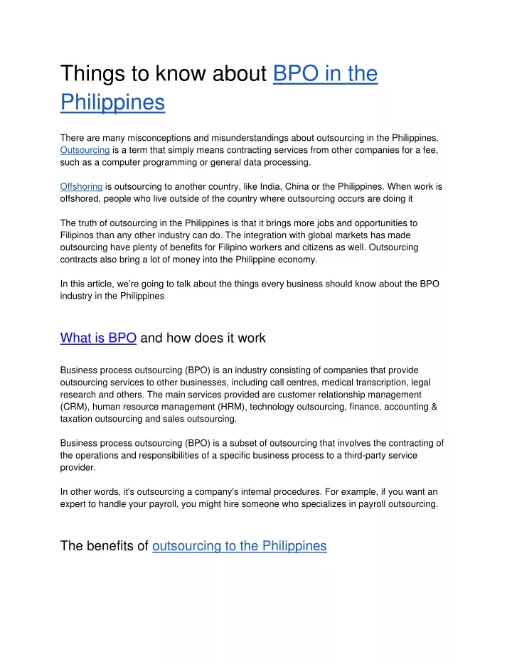 things to know about bpo in the philippines