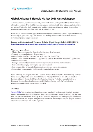 global advanced biofuels industry analysis