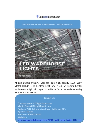 1500 watt metal halide led replacement