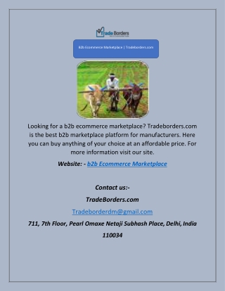 B2b Ecommerce Marketplace | Tradeborders.com