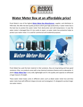 Water Meter Box at an affordable price!