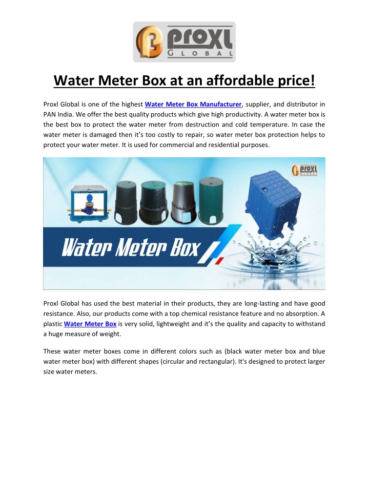 water meter box at an affordable price