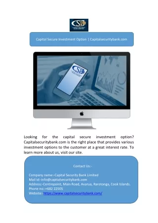 Capital Secure Investment Option | Capitalsecuritybank.com