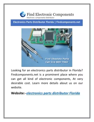 Electronics Parts Distributor Florida | Findcomponents.net
