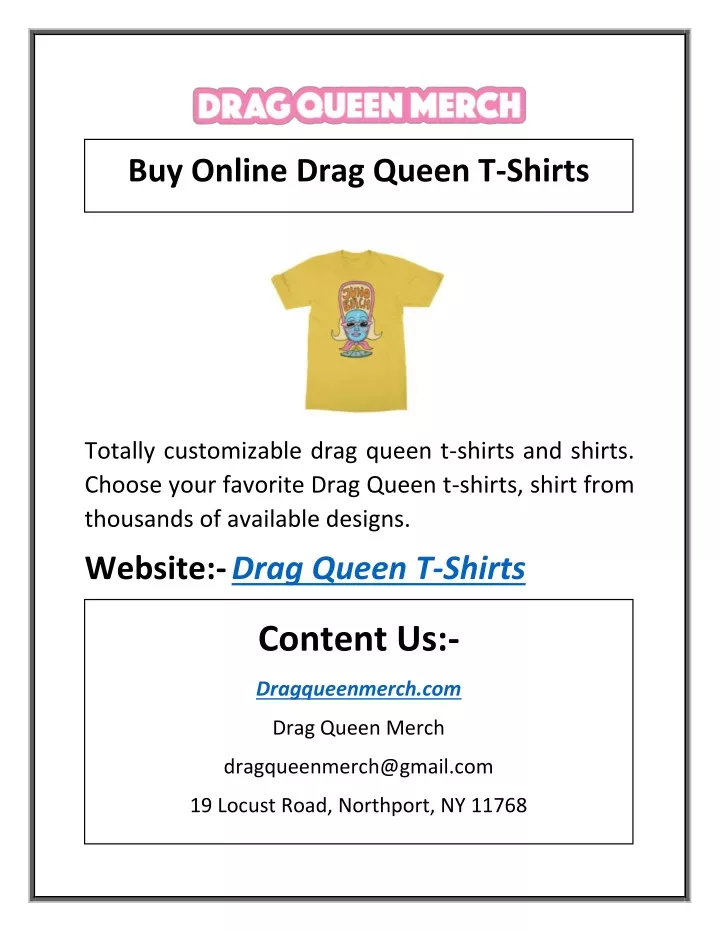 buy online drag queen t shirts