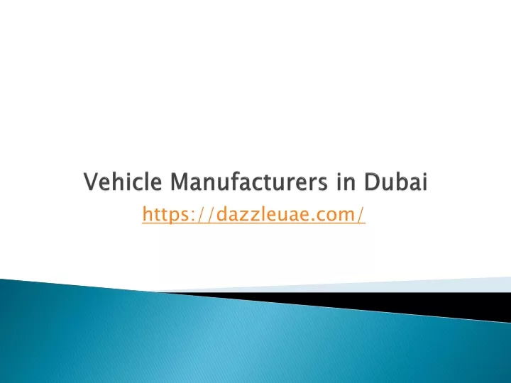 vehicle manufacturers in dubai