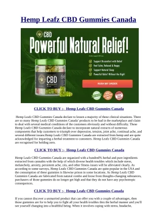 Hemp Leafz CBD Gummies Canada