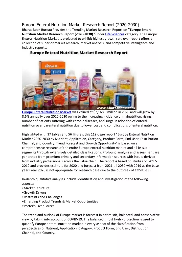 europe enteral nutrition market research report