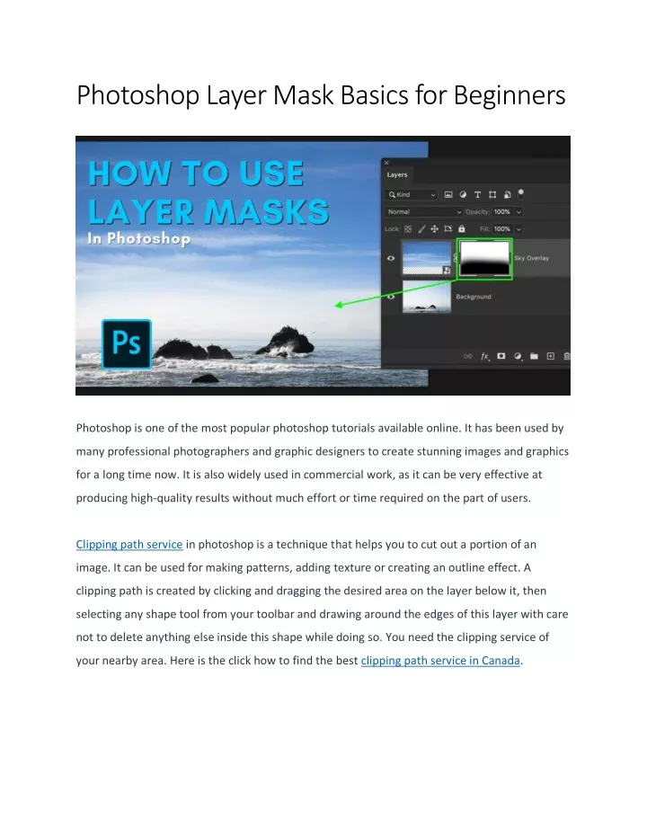 photoshop layer mask basics for beginners