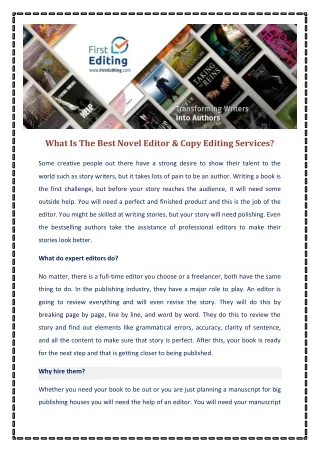 what is the best novel editor copy editing