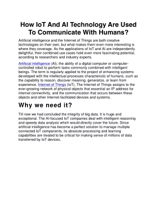 how iot and ai technology are used to communicate