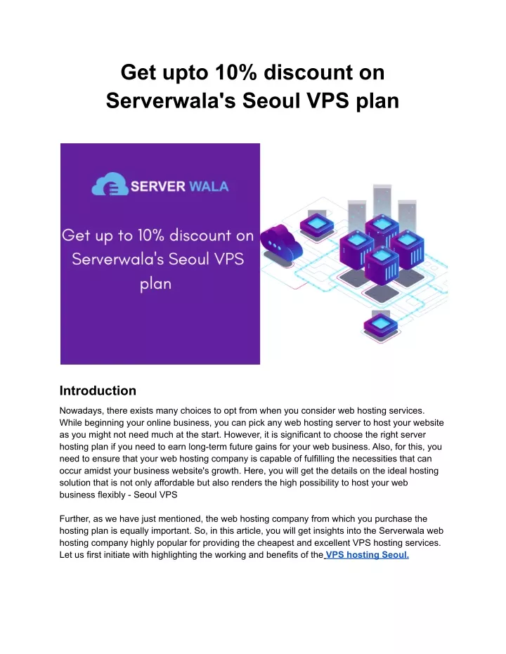 get upto 10 discount on serverwala s seoul