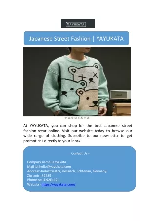 Japanese Street Fashion | YAYUKATA