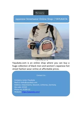 Japanese Streetwear Online Shop | YAYUKATA
