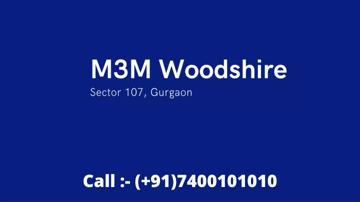 m3m woodshire