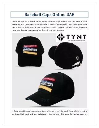 Baseball Caps Online UAE