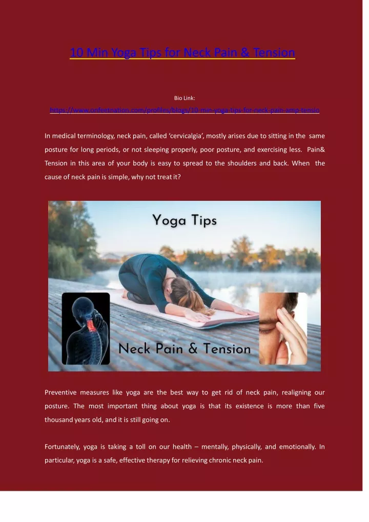 10 min yoga tips for neck pain tension