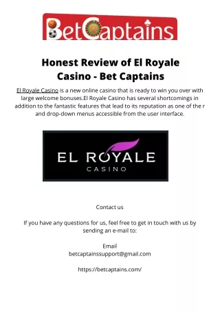 Honest Review of El Royale Casino - Bet Captains