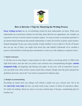how to rewrite 5 tips for mastering the writing