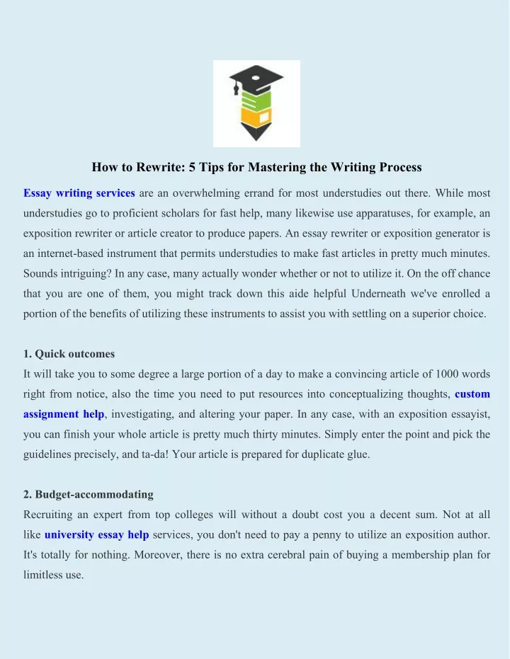 PPT - How to Rewrite 5 Tips for Mastering the Writing Process ...