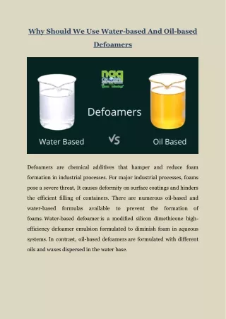why should we use water based and oil based