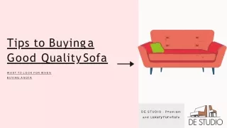Tips to Buying a Good Quality Sofa