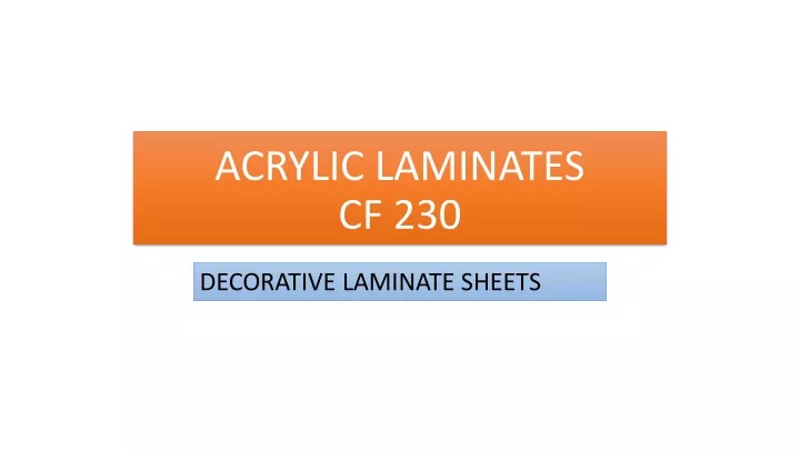 acrylic laminates cf 230