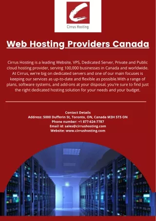 web hosting providers canada