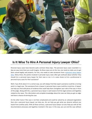 Is It Wise To Hire A Personal Injury Lawyer Ohio