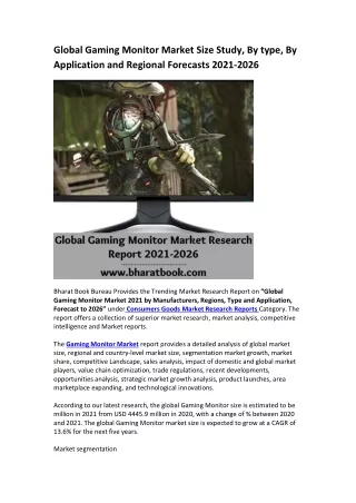 global gaming monitor market size study by type