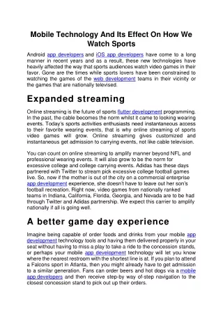 mobile technology and its effect on how we watch