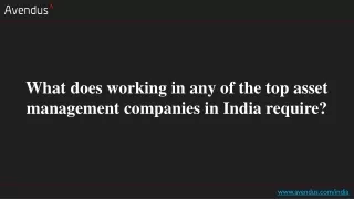 what does working in any of the top asset