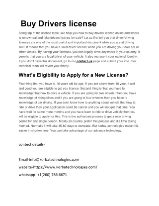 Buy Drivers license