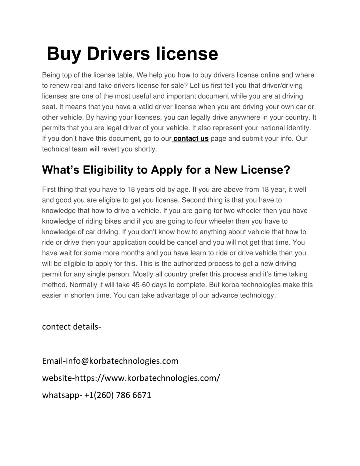 buy drivers license