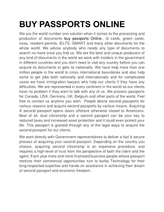 BUY PASSPORTS ONLINE